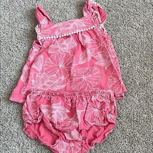 Pink Floral Baby Outfit